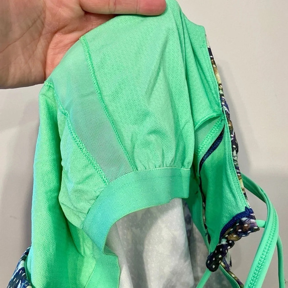 Lululemon | Women's Green Purple Dot Patterned Crossback Athletic Tank Size 8 - Picture 6 of 6